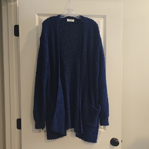 Zenana Outfitters Sweaters - Zenana Outfitters Deep Blue Cardigan